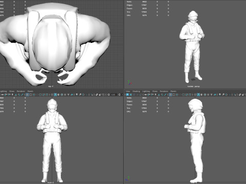 Modern US Helicopter Pilot LP Premium Game Ready 3D Asset Modello 3D