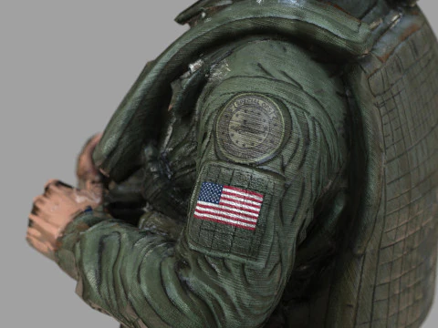 Modern US Helicopter Pilot LP Premium Game Ready 3D Asset 3D Model