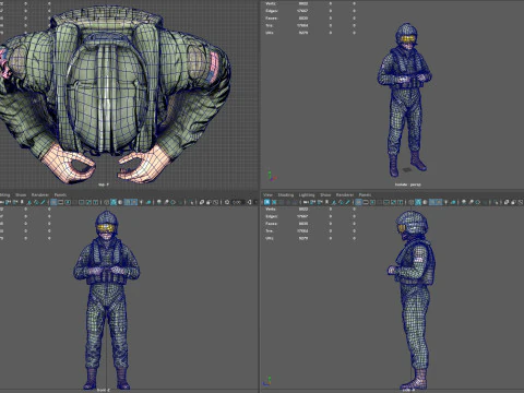 Modern US Helicopter Pilot LP Premium Game Ready 3D Asset 3D Model