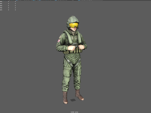 Modern US Helicopter Pilot LP Premium Game Ready 3D Asset Modello 3D