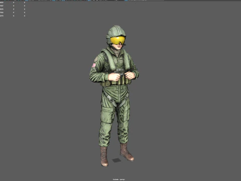 Modern US Helicopter Pilot LP Premium Game Ready 3D Asset 3D Model