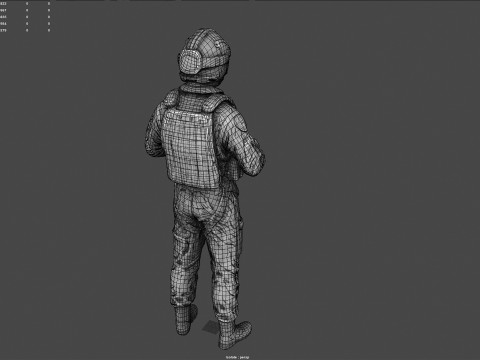 Modern US Helicopter Pilot LP Premium Game Ready 3D Asset Modello 3D