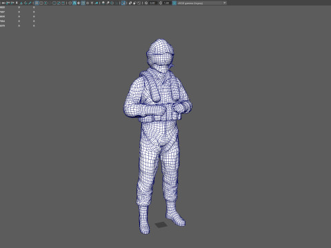 Modern US Helicopter Pilot LP Premium Game Ready 3D Asset Modello 3D