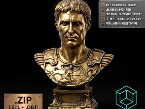 Julius Caesar B&uuml;ste - 3D-Druck STL 3D Druckmodell
