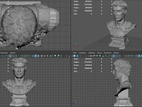 Julius Caesar Bust - 3D Print STL 3D Print Model