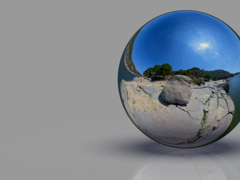 Sunny Lake Shore 360 Degree Equirectangular HDRI Panorama - 8K 32-Bit High Dynamic Range Environment CG Textures