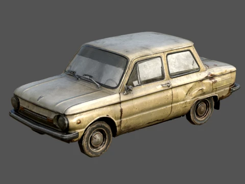 ZAZ 968 Zaporozhets Soviet Car Vintage Abandoned Modello 3D