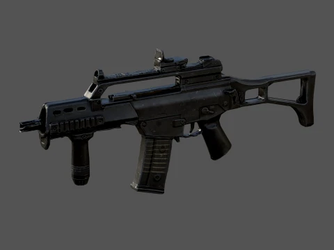 Tactical Assault Rifle G36C Low-poly Modelo 3D