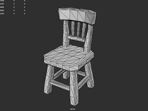 Stylized Wooden Chair - Low Poly Hand Painted Game Ready Asset 3D Model