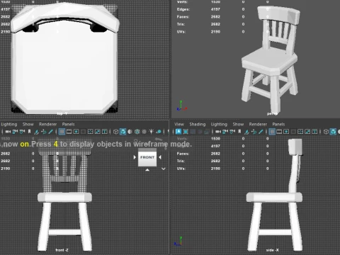 Stylized Wooden Chair - Low Poly Hand Painted Game Ready Asset 3D Model