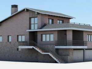 detached house 2 Modello 3D
