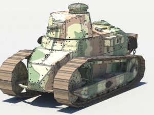 renault ft17 french light tank 3D Model