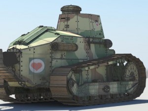 renault ft17 french light tank 3D Model
