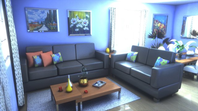 living room 3Dモデル .c4d .max .obj .3ds .fbx .stl .blend 
