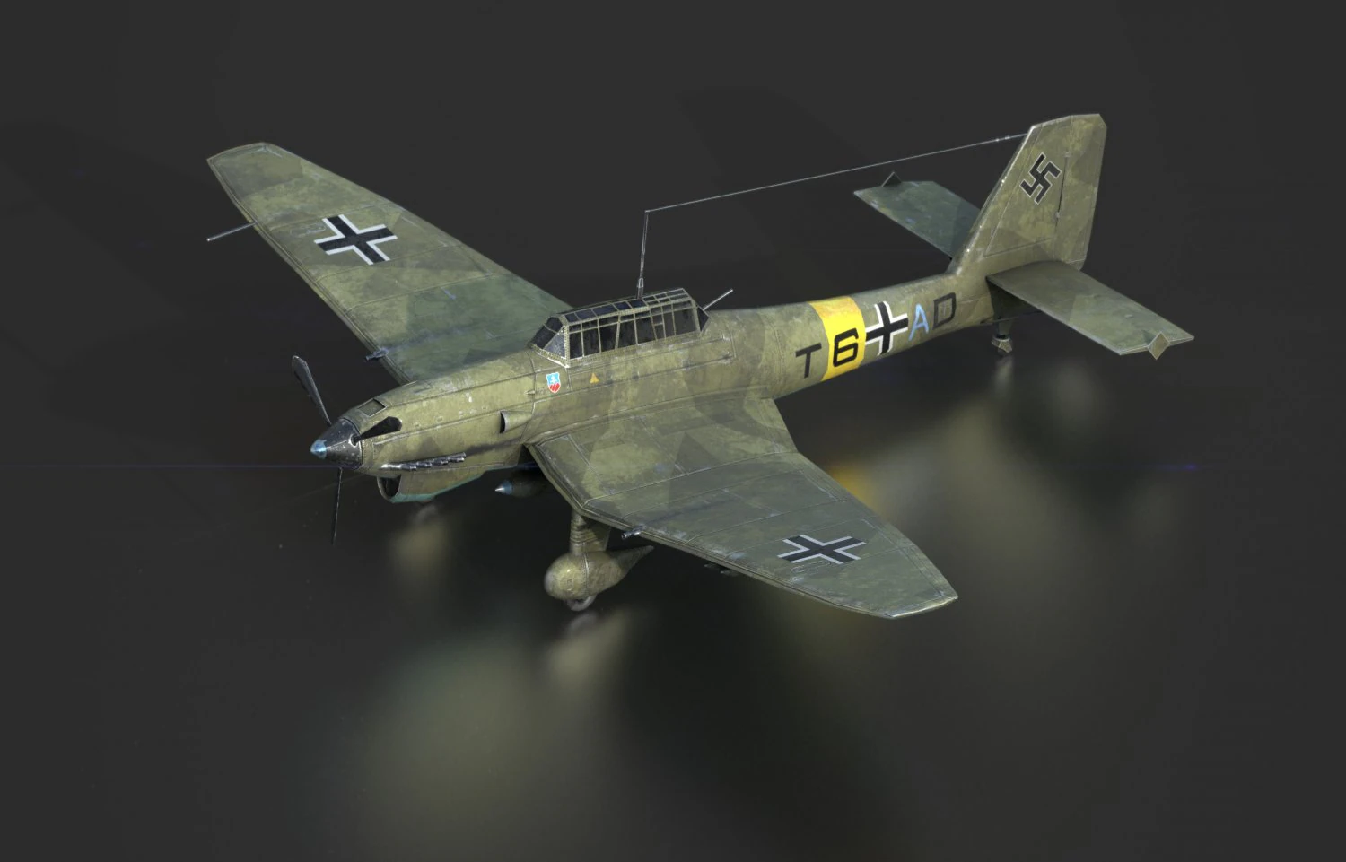 junker stuka 87 3D Model .c4d .max .obj .3ds .fbx .stl .blend 