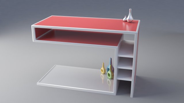 minimalist desk 3D Model .c4d .max .obj .3ds .fbx .stl .blend 