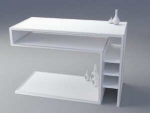 minimalist desk 3D Model
