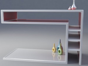 minimalist desk 3D Model