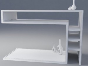 minimalist desk 3D Model