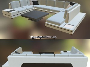 modern style couch and tables set 3D Model