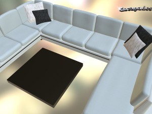 modern style couch and tables set 3D Model