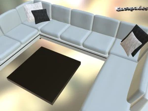 modern style couch and tables set 3D Model