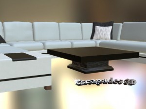 modern style couch and tables set 3D Model