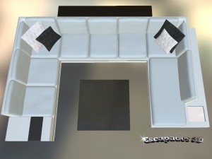 modern style couch and tables set 3D Model