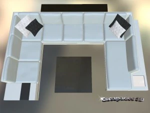 modern style couch and tables set 3D Model