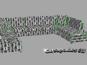 modern style couch and tables set 3D Model