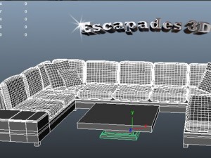 modern style couch and tables set 3D Model