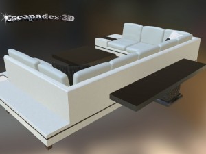 modern style couch and tables set 3D Model