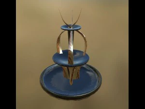 fonte de &aacute;gua em estilo de arte moderna Modelo 3D