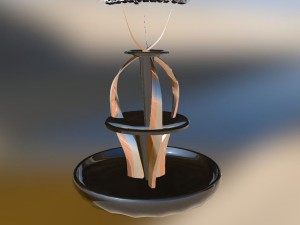 modern art style water fountain Modello 3D