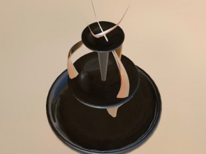 modern art style water fountain Modello 3D