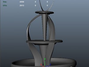 modern art style water fountain Modello 3D