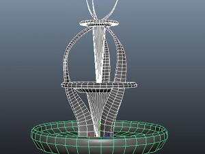 modern art style water fountain Modello 3D