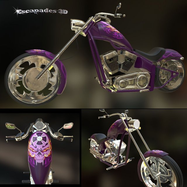 Two chopper two hundred shots bang. Custom chopper 3d model.