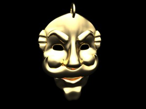 mr robot mask pendant- keychain 3D 프린트 모델