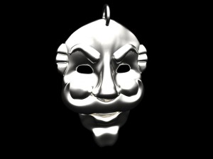 mr robot mask pendant- keychain 3D 프린트 모델