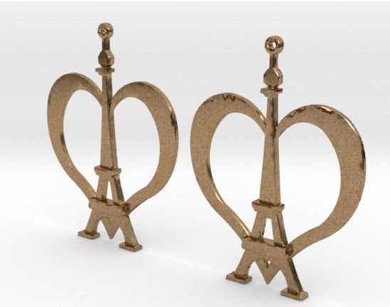 vive la france earrings 3D-printmodel .c4d .max .obj .3ds .fbx .stl .blend 