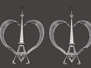 vive la france earrings 3D-printmodel