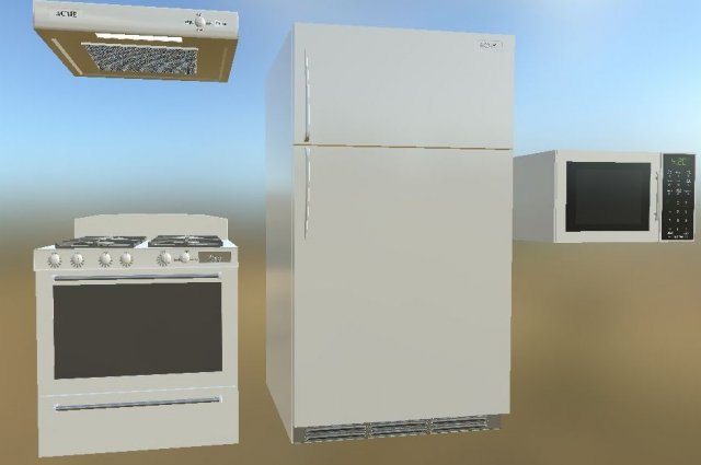 matching white appliances Model 3D .c4d .max .obj .3ds .fbx .stl .blend 