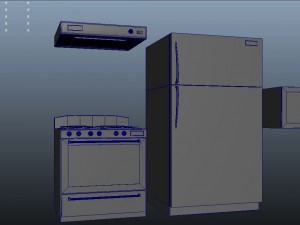 matching white appliances Model 3D