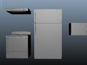 matching white appliances Model 3D