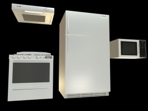 matching white appliances Model 3D