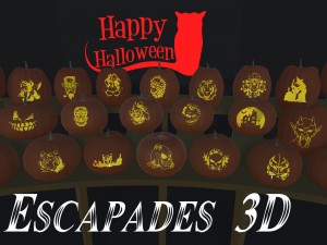 22 carved pumpkin models for halloween 3D Model