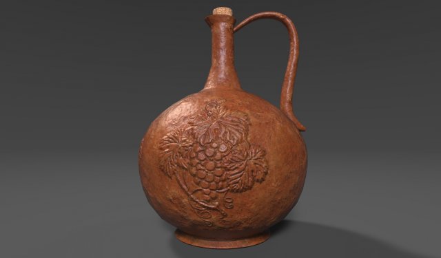 terracotta wine jug 3D-Modell .c4d .max .obj .3ds .fbx .stl .blend 