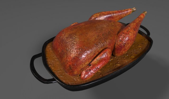roasted pheasant 3D Model .c4d .max .obj .3ds .fbx .stl .blend