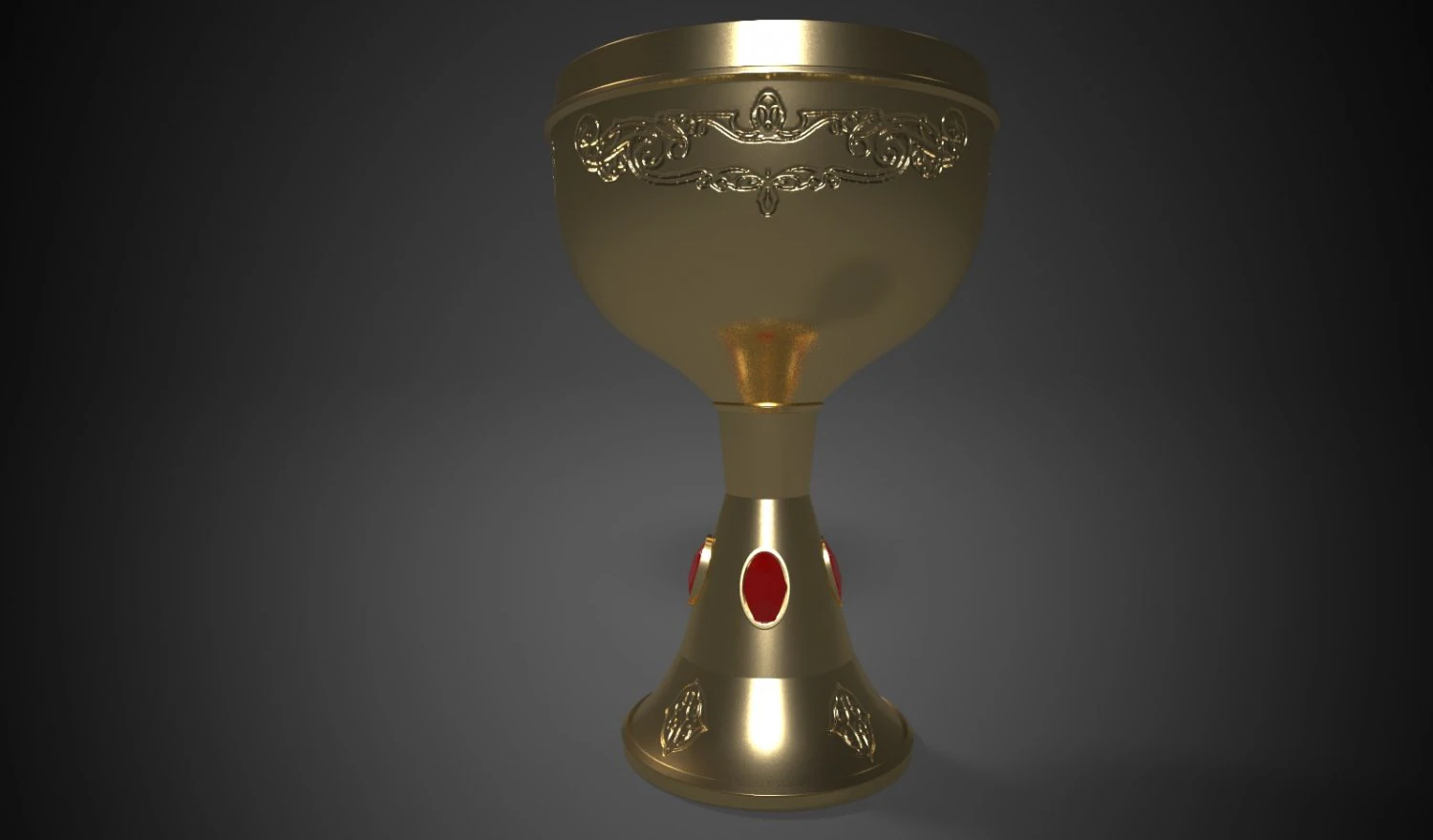 jeweled wine chalice - grail 3D Model .c4d .max .obj .3ds .fbx .stl .blend 